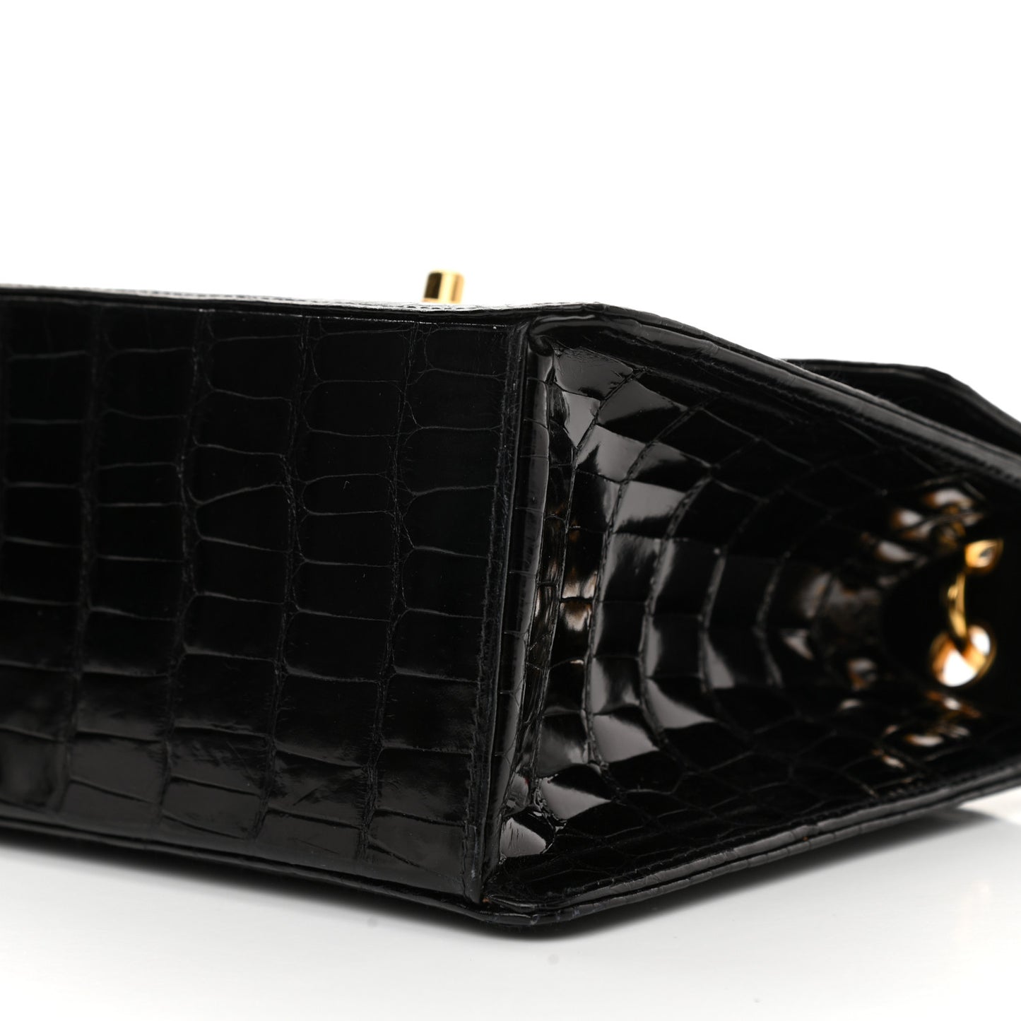Alligator Small Single Flap Black