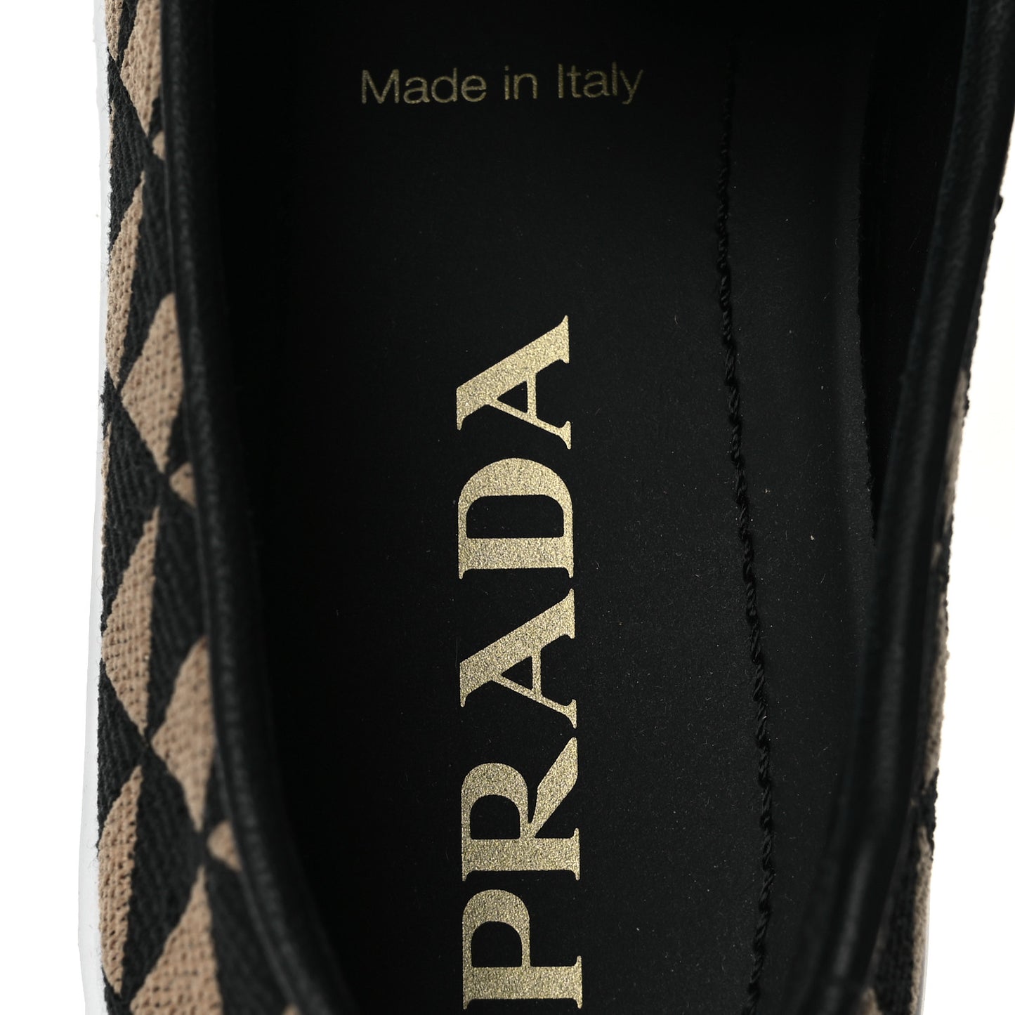 Jacquard Trianglolo Symbole Embroidered Metal Triangle Logo Slip On Sneakers 36.5 Corda Black