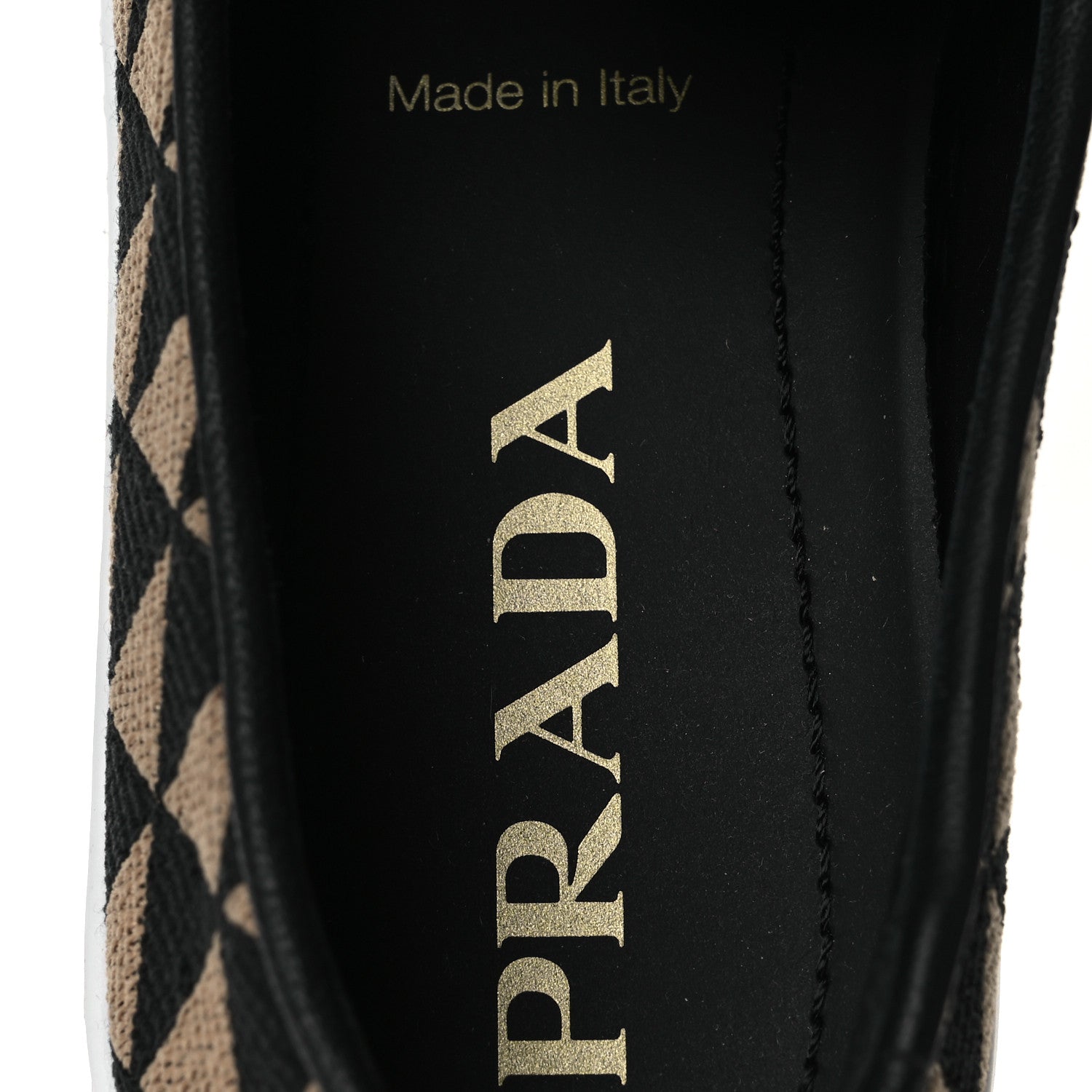 Prada Jacquard Trianglolo Symbole Embroidered Metal Triangle Logo Slip On Sneakers 36.5 Corda Black 9 of 11