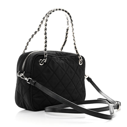 Prada Nylon Tessuto Impuntu Quilted Bandoliera Crossbody Bag Black 3 of 9