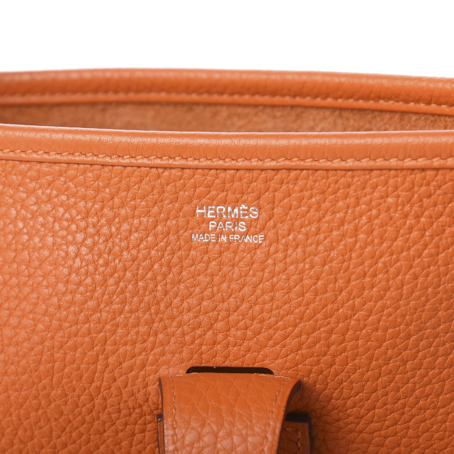 Hermes Taurillon Clemence Evelyne III GM Orange 8 of 9