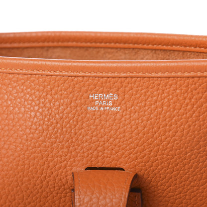Hermes Taurillon Clemence Evelyne III GM Orange 8 of 9