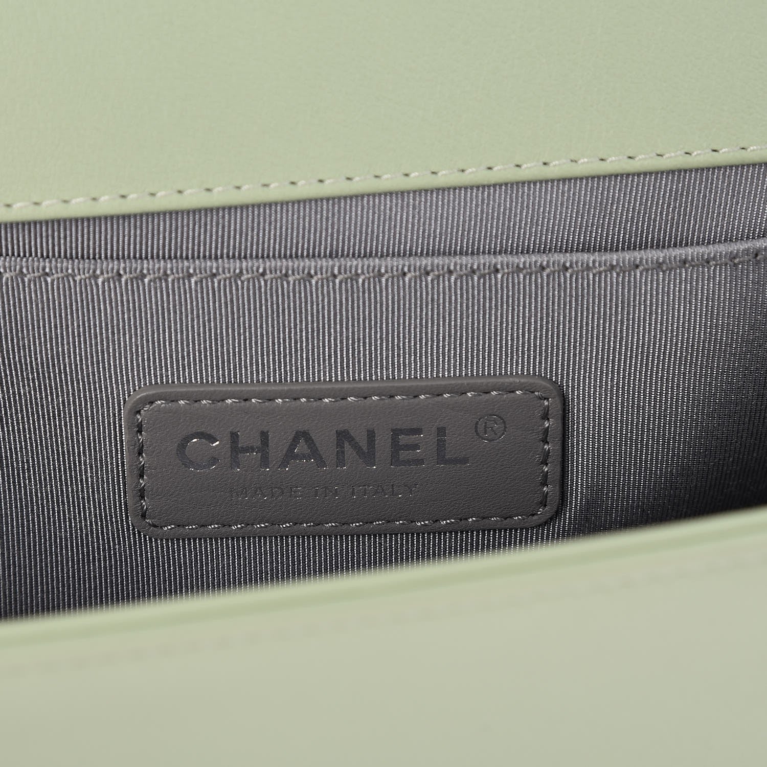 Chanel Calfskin Chevron Quilted Medium Boy Flap Light Green 8 of 11