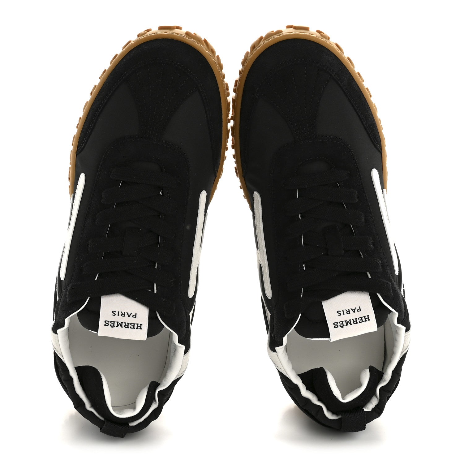 Hermes Nappa Suede Goatskin Jet Sneakers 38 Black 1857390