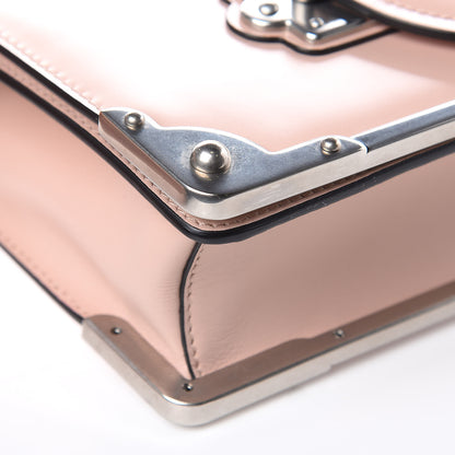 Prada Spazzolato Soft Calf Cahier Chain Wristlet Clutch Pesca 8 of 9