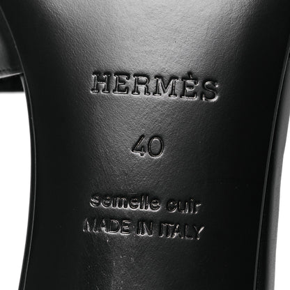 Hermes Calfskin Gigi 50 Sandals 40 White Black 8 of 14