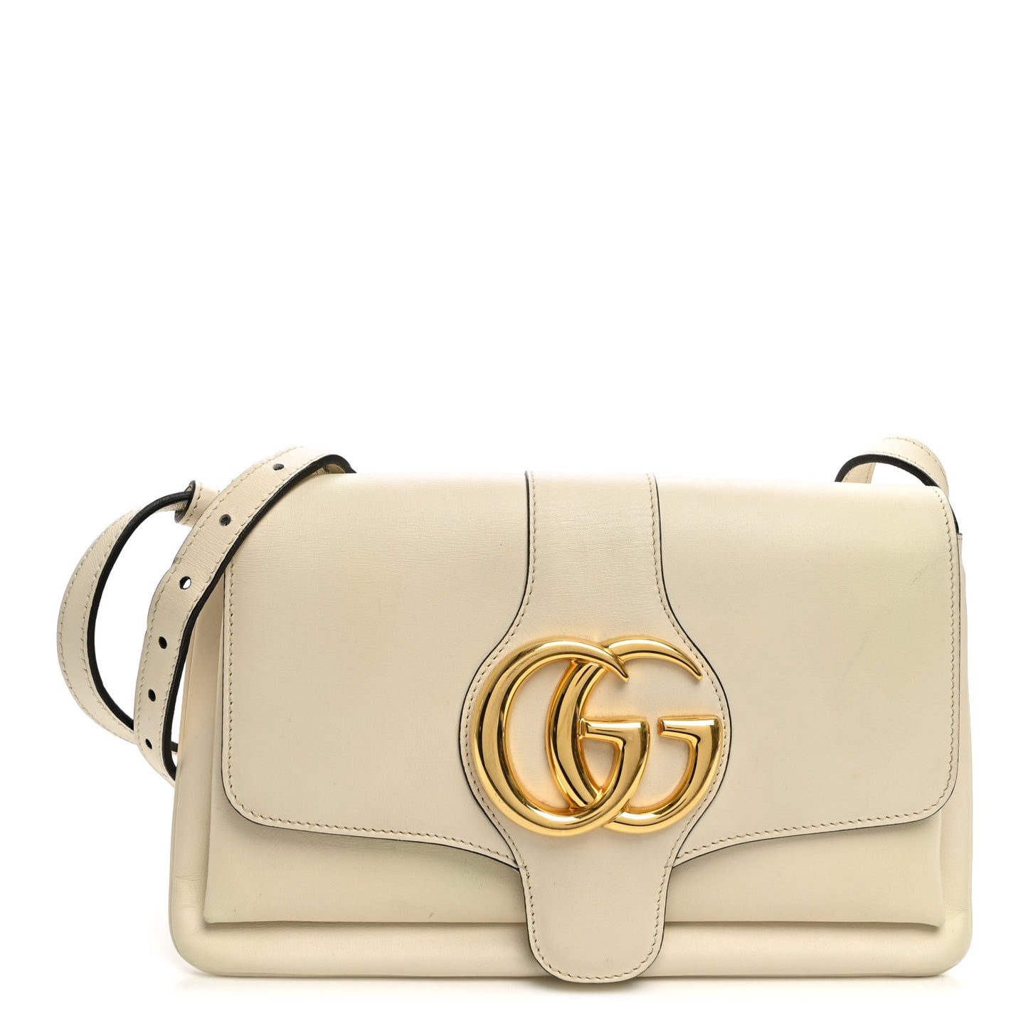 Calfskin Small Arli Flap Shoulder Bag Mystic White