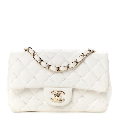 Chanel Lambskin Quilted Mini Rectangular Flap White 1 of 11