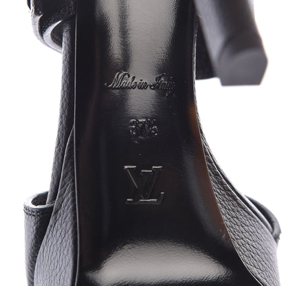 Louis Vuitton Grained Calfskin Horizon Platform Sandals 37.5 Black 7 of 9