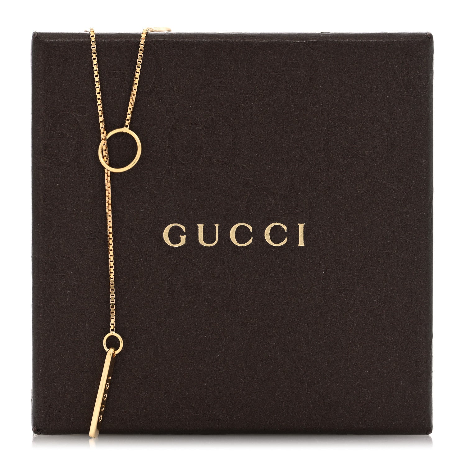 Gucci 18K Yellow Gold 20mm Lariat Necklace 5 of 5