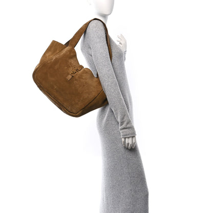 Saint Laurent Suede Bea Tote Golden Leaf 2 of 9