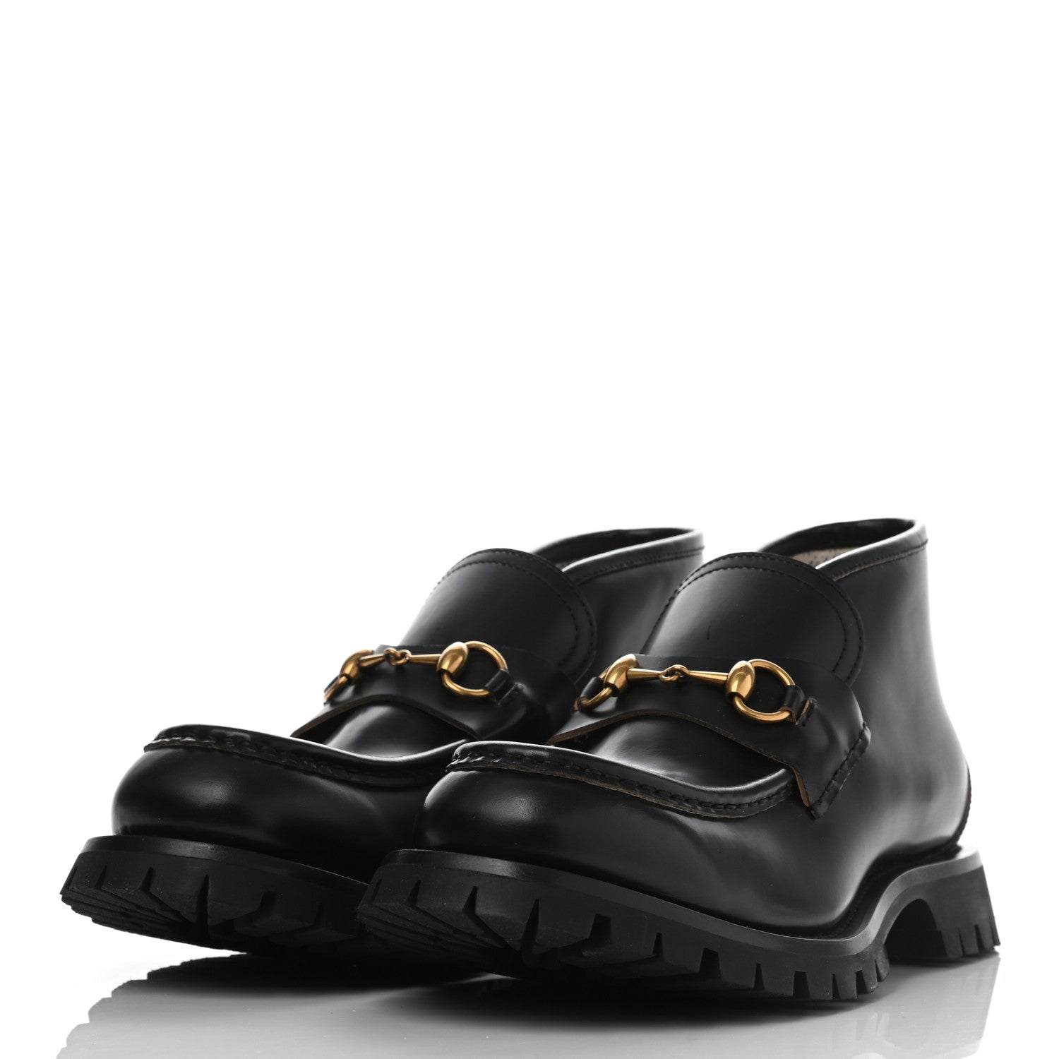Gucci Cordovan Lux Mens Harald Horsebit Ankle Boots 9 Black 3 of 11