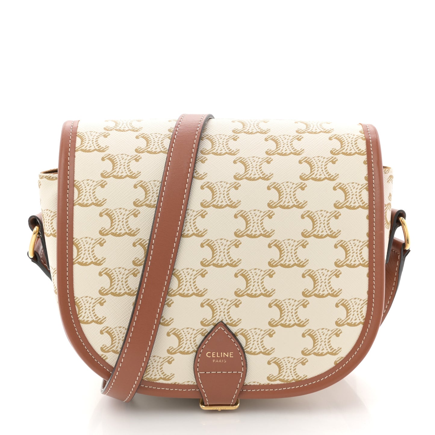 Triomphe Canvas Medium Folco Bag White