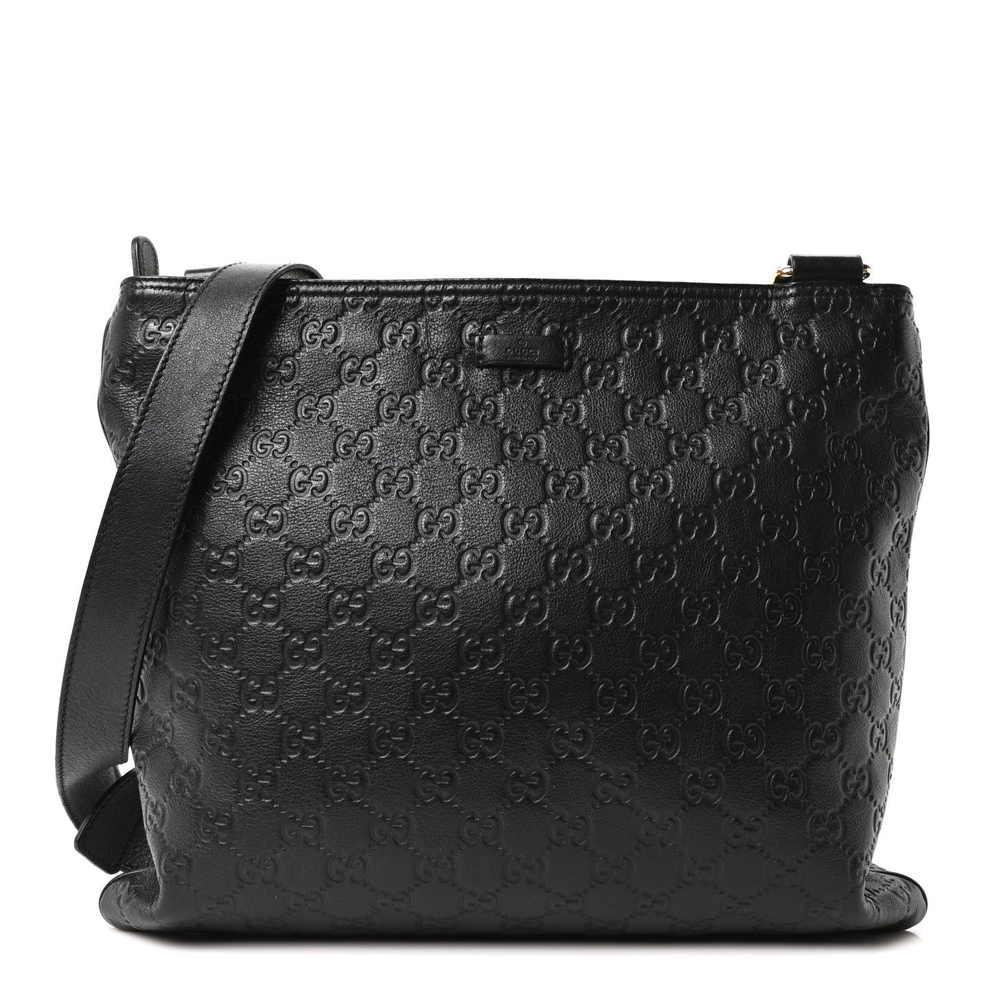 Guccissima Medium Flat Messenger Bag Black