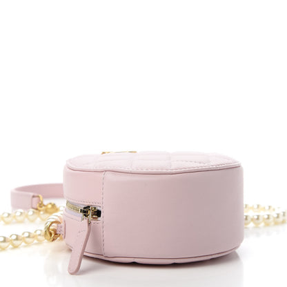 Chanel Calfskin Quilted Pearl Round Clutch With Chain Light Pink 4 of 11