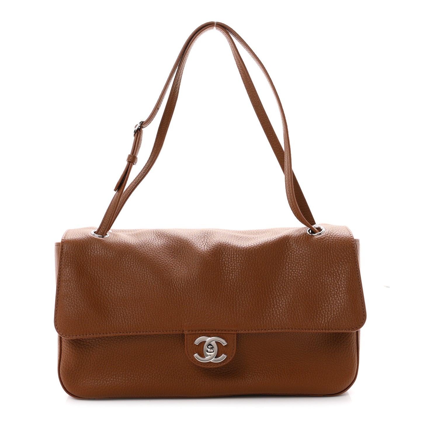 Grained Calfskin Small Souplissimo Maxi Flap Camel