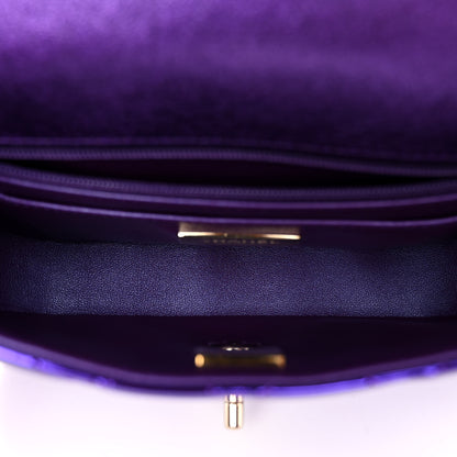 Chanel Mirror Calfskin Metallic Calfskin Quilted Hollywood Boulevard Mini Flap With Star Coin Purse Purple 5 of 10