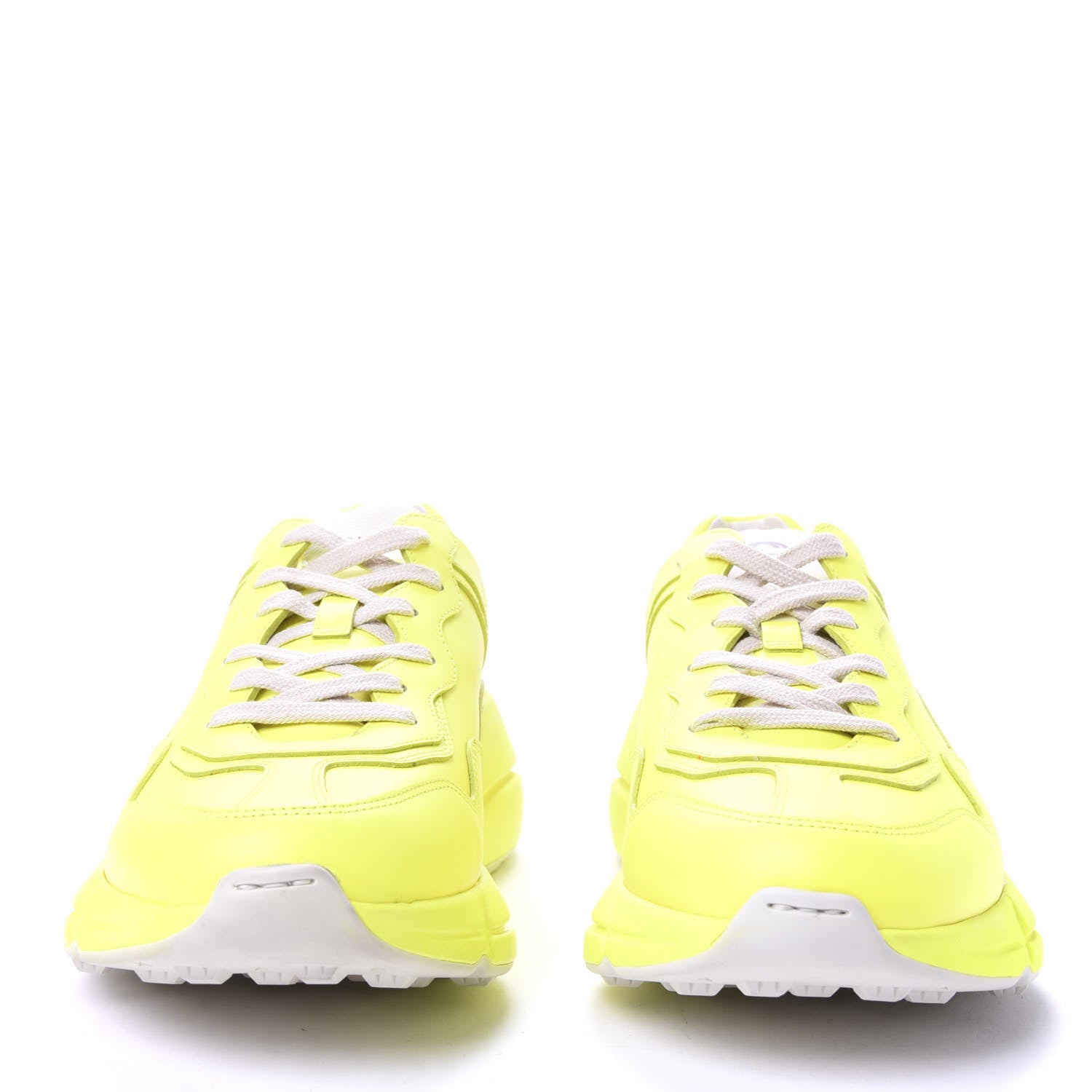 Gucci Calfskin Mens Rhyton Sneakers 8.5 Yellow Fluo 2 of 10