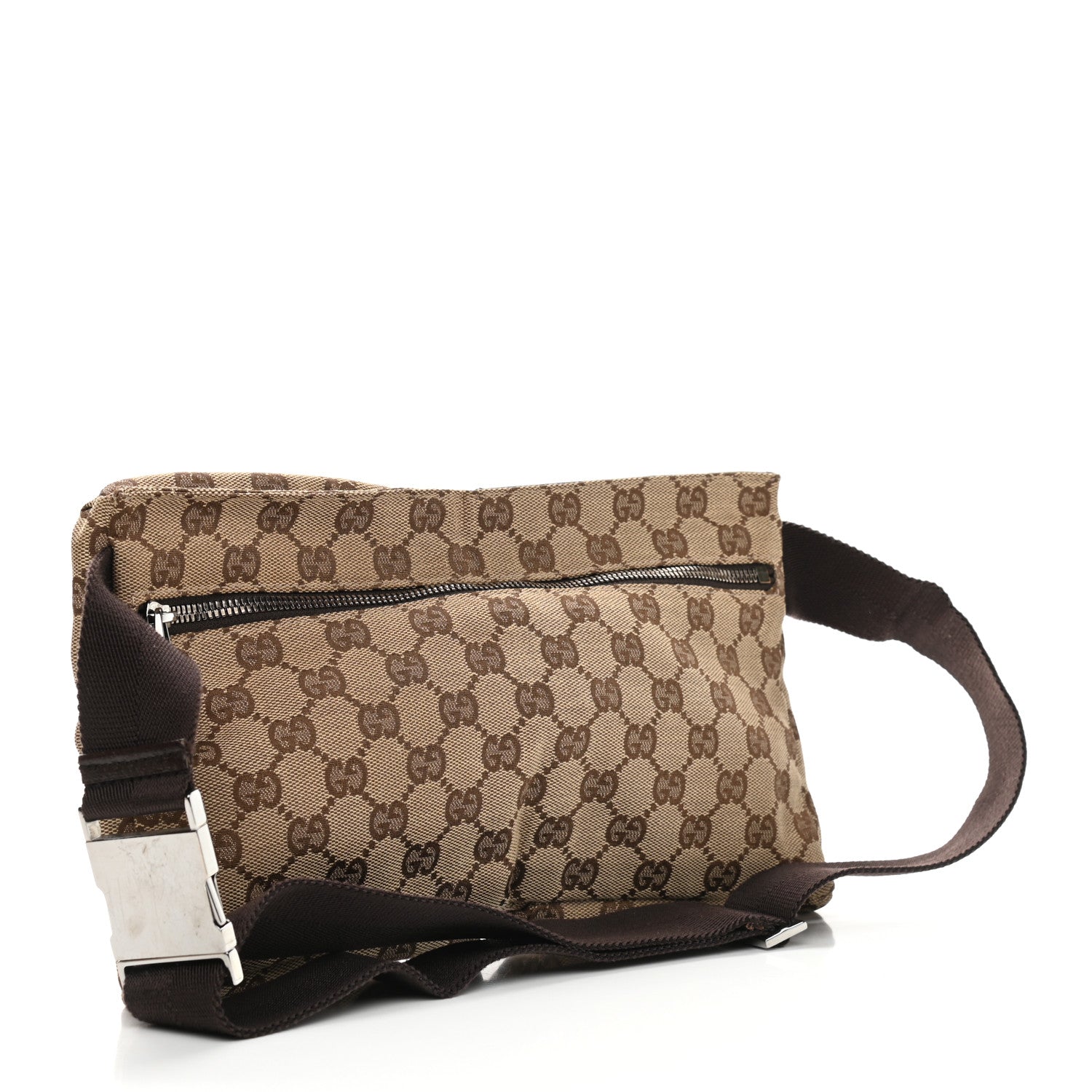 Gucci GG Monogram Double Pocket Belt Bag Dark Brown 3 of 12
