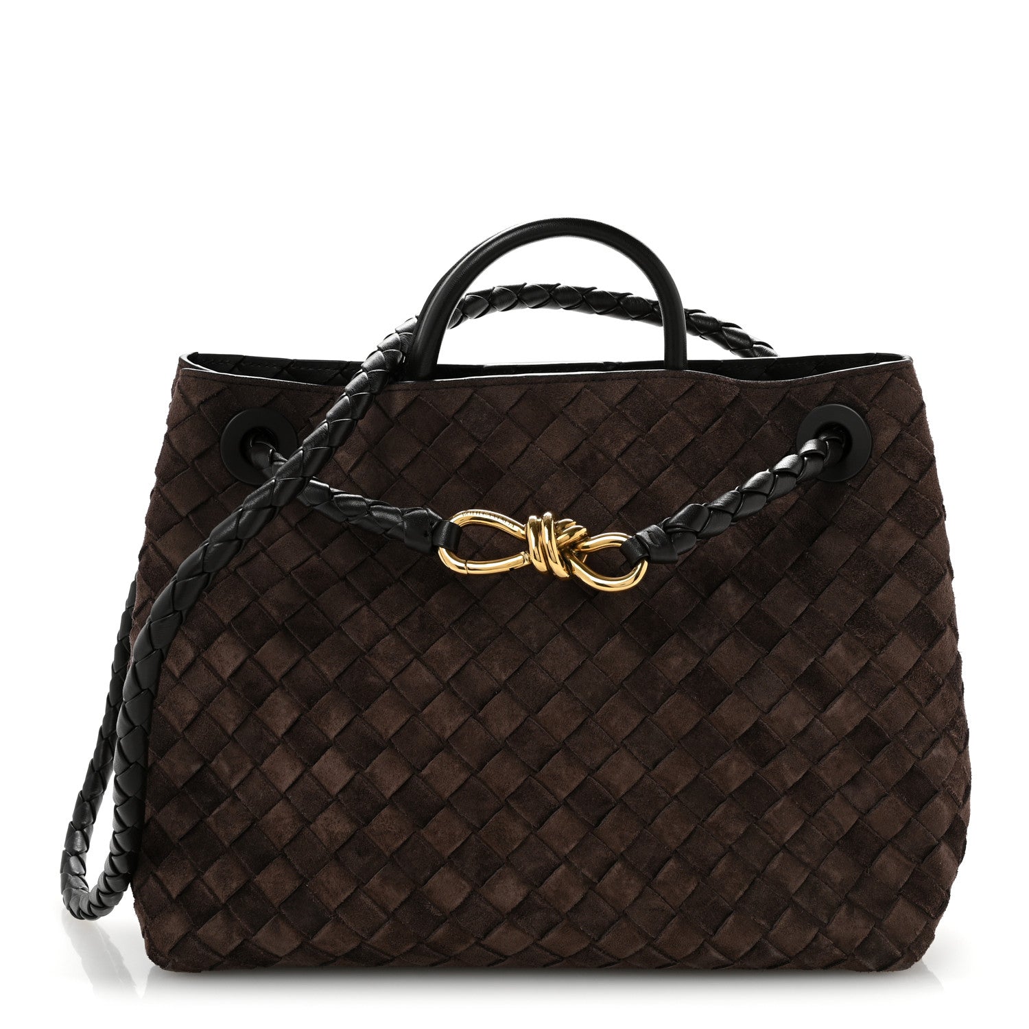 Bottega Veneta Suede Intrecciato Medium Andiamo Shoulder Bag Fondant 1 of 10