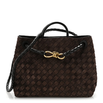 Bottega Veneta Suede Intrecciato Medium Andiamo Shoulder Bag Fondant 1 of 10