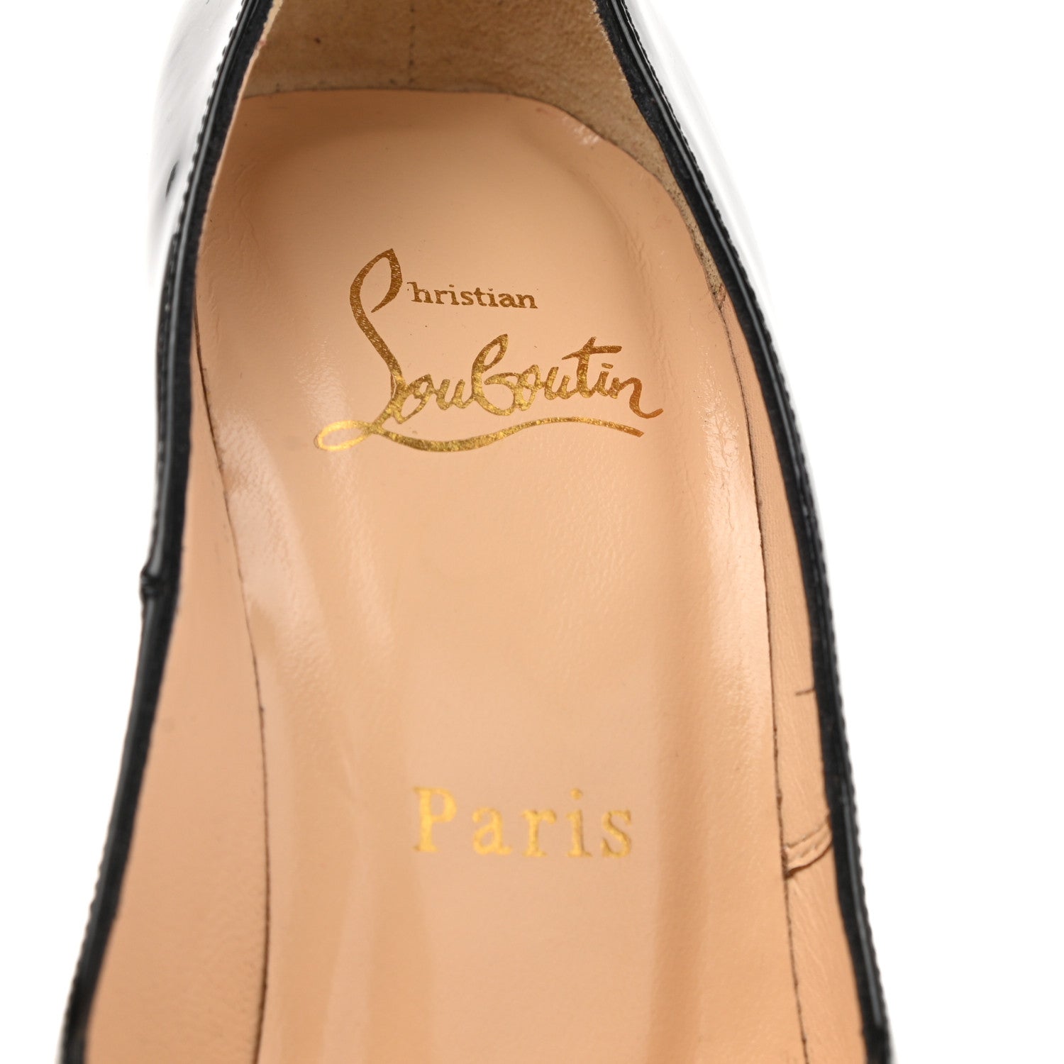 Christian Louboutin Patent Daffodile Peep Toe 160 Pumps 36.5 Black 6 of 7