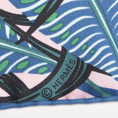 Hermes Silk Jaguar Quetzal Scarf 90 Quetsche Rose Bleu Vert 5 of 6