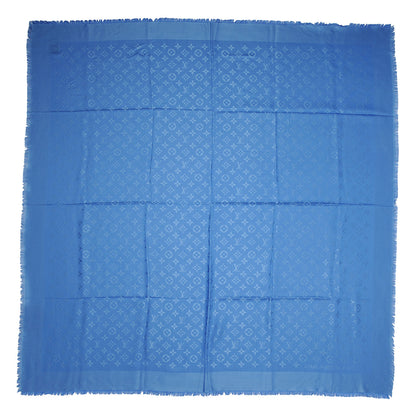 Louis Vuitton Wool Silk Monogram Shawl Blue 3 of 6