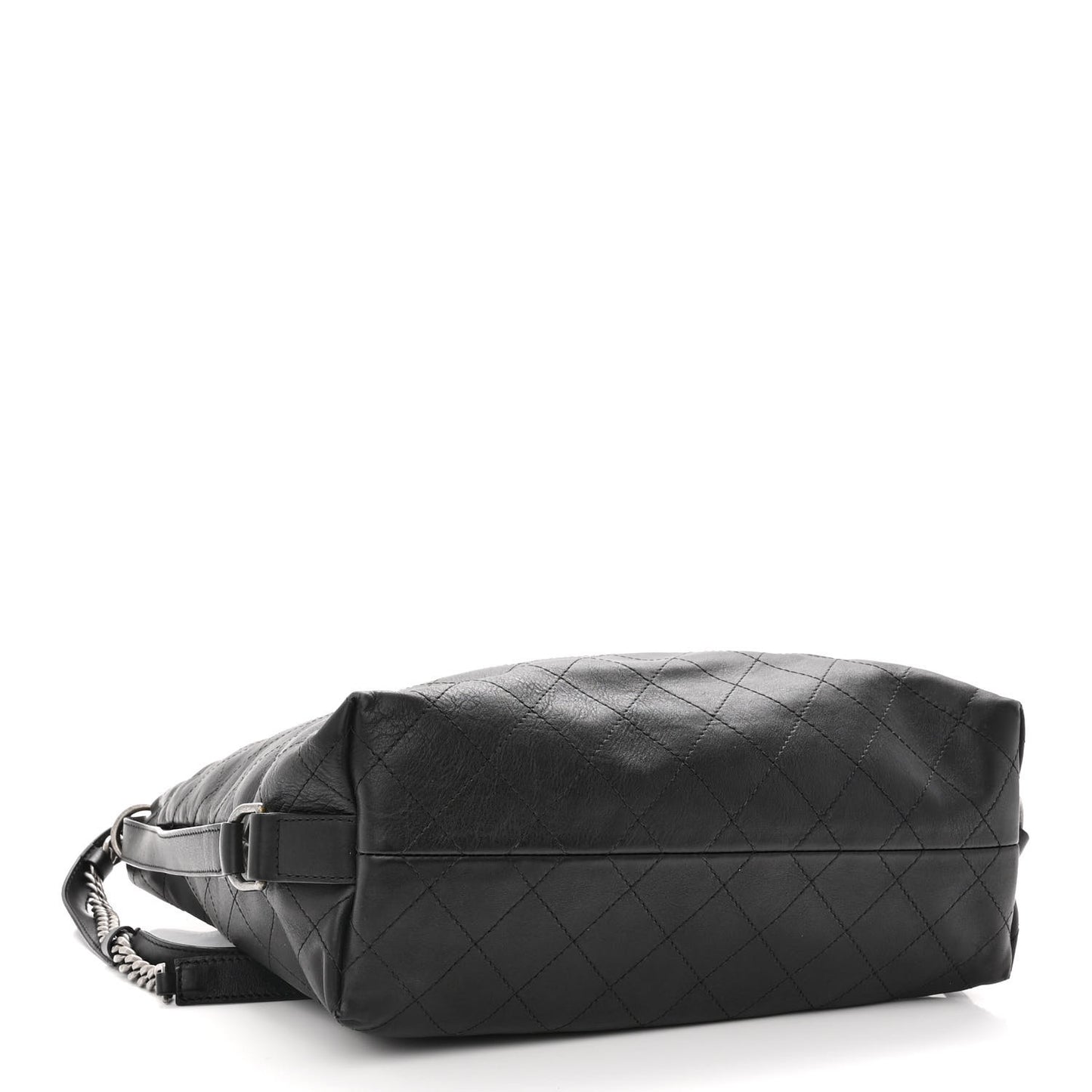 Calfskin Stitched Large Hobo Black