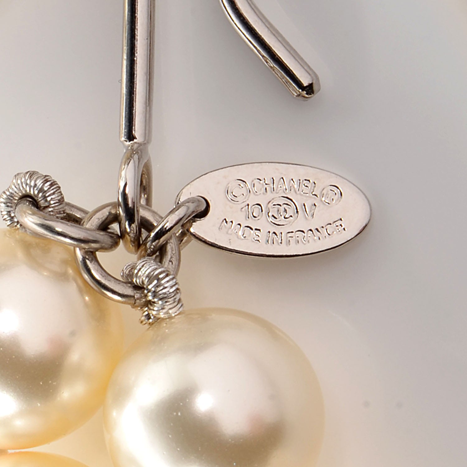 Chanel Pearl CC Double Strand Belt 95 Silver 6 of 7