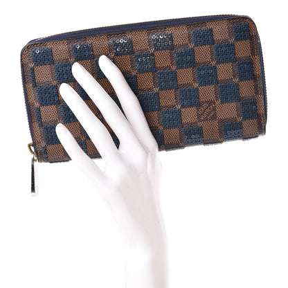 Louis Vuitton Damier Paillettes Zippy Wallet Blue 2 of 13