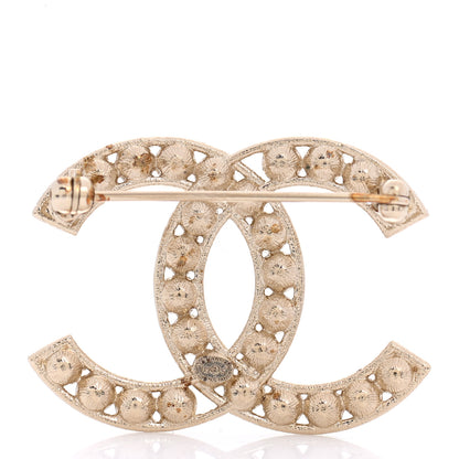 Chanel Crystal CC Brooch Light Gold 3 of 5
