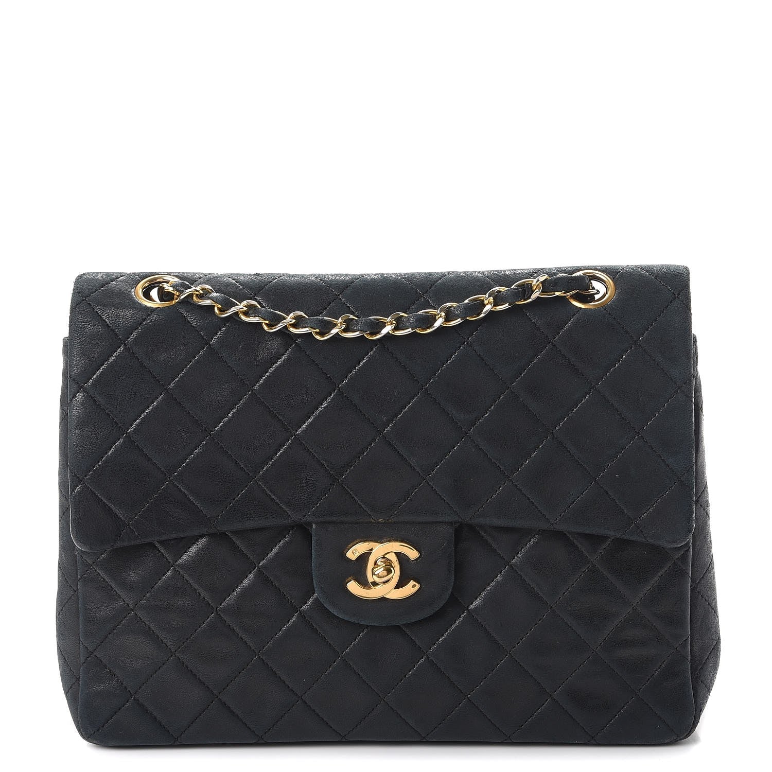 Chanel Lambskin Quilted Medium Double Flap Black 1 of 20