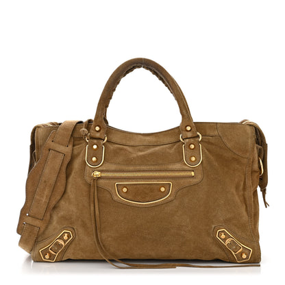 Balenciaga Baby Daim Suede Gold Metallic Edge Hardware City Beige Latte 1 of 14