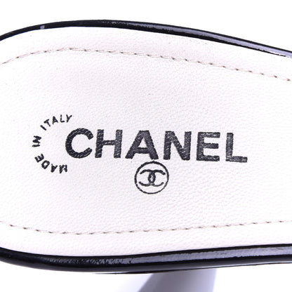 Chanel Patent Lambskin Quilted Camellia Mules 39 White 8 of 12