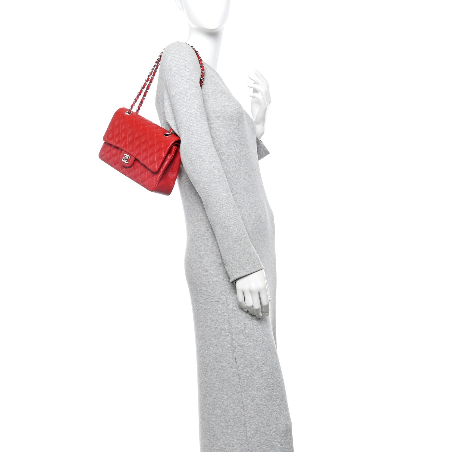 Chanel Caviar Quilted Medium Double Flap Red 2 of 13