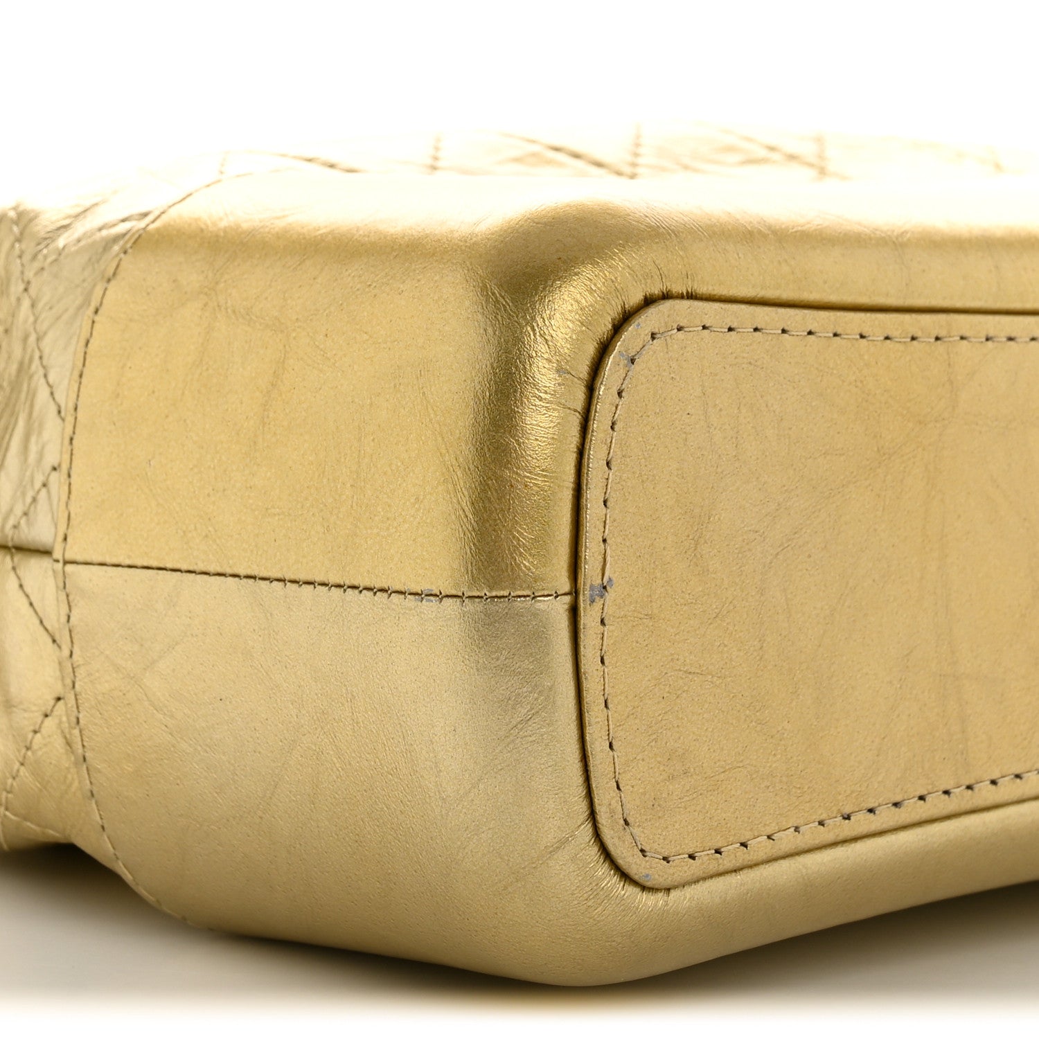 Chanel Metallic Aged Calfskin Quilted Medium Gabrielle Gold 9 of 12