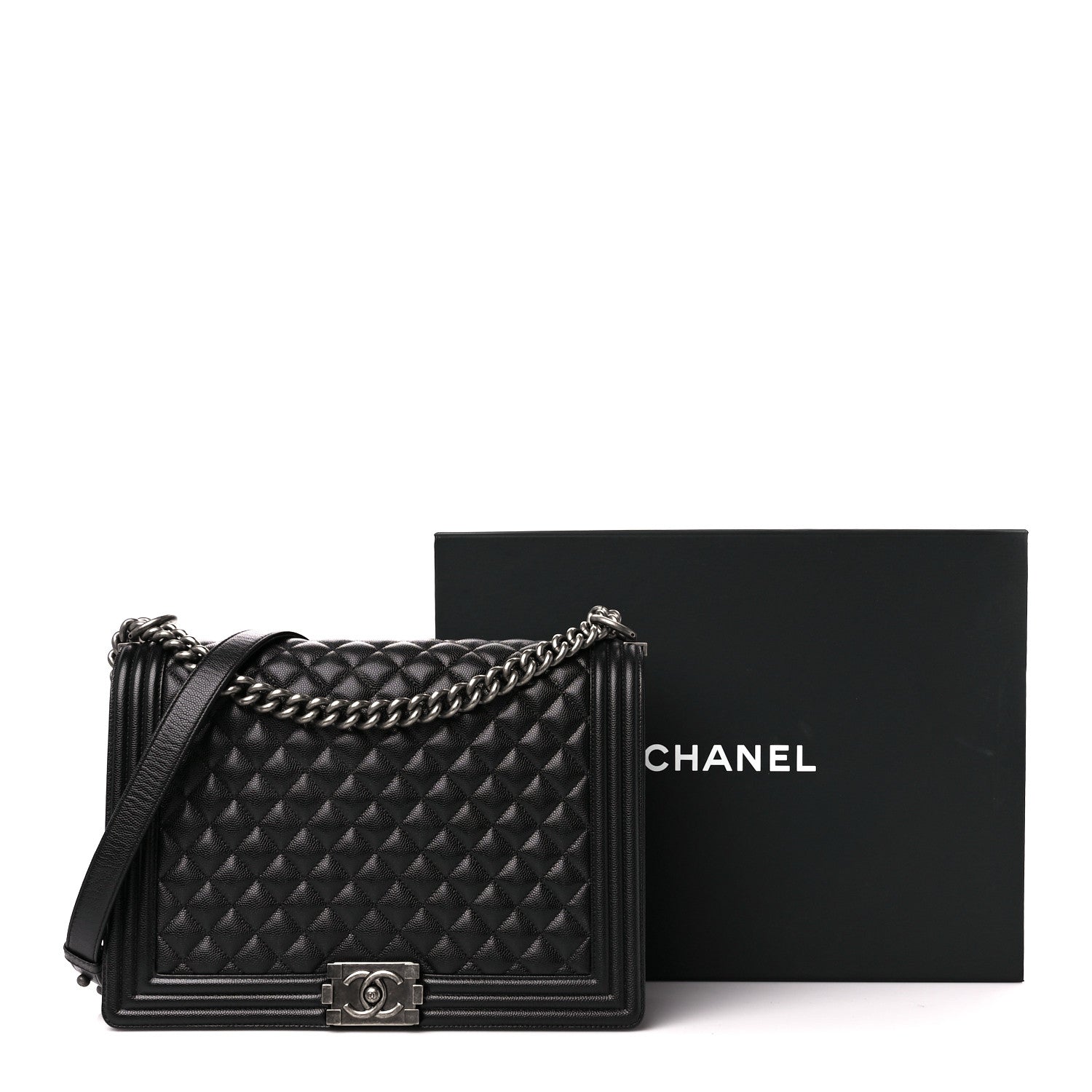 Chanel Caviar Quilted Large Boy Flap Black 11 of 11