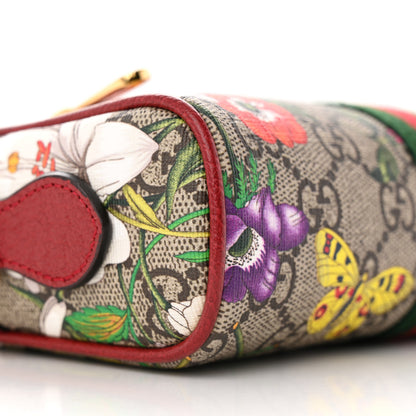 Gucci GG Supreme Monogram Flora Web Mini Ophidia Shoulder Bag Red 9 of 13