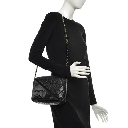 Chanel Lambskin Quilted Tassel Camera Case Black 2 of 9
