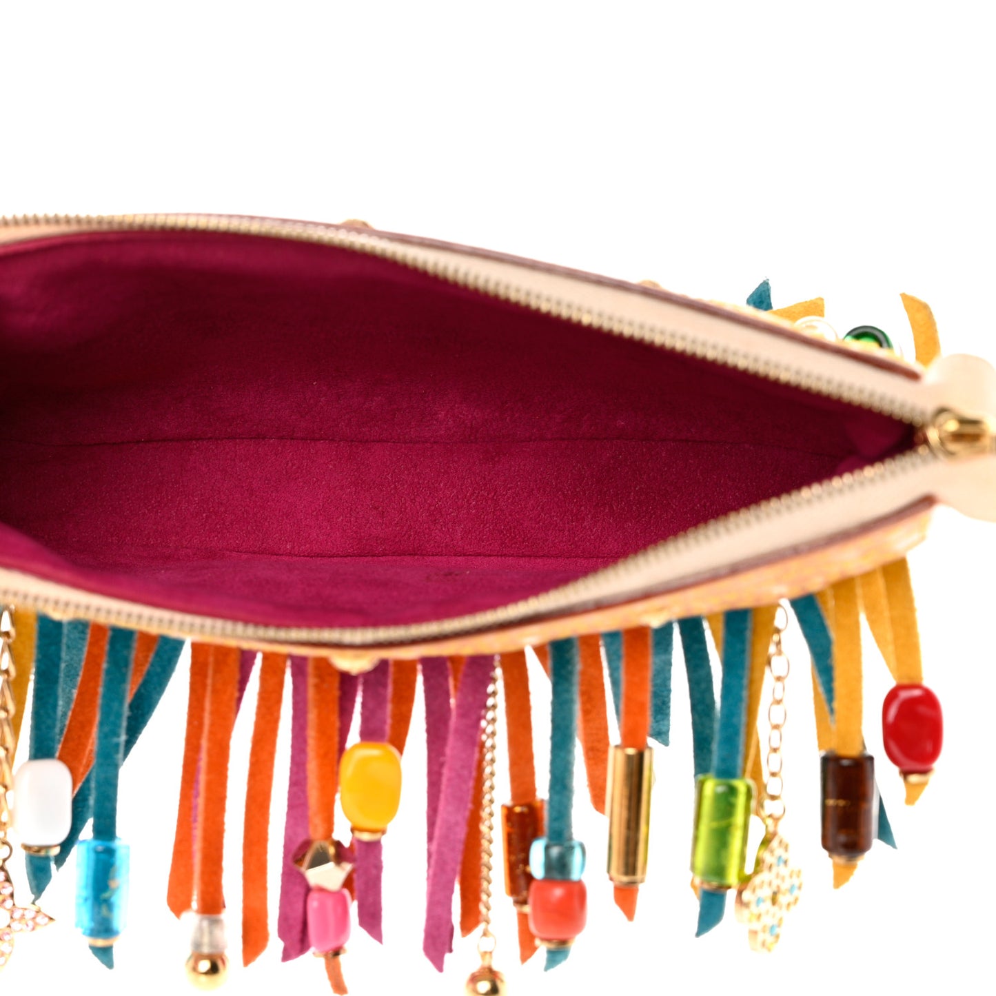 Monogram Multicolor Fringe Pochette Accessories White