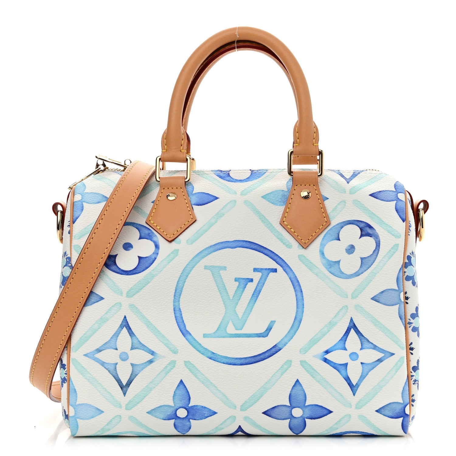 Louis Vuitton Monogram Tiles By The Pool Speedy Bandouliere 25 Lagoon Blue 1 of 9