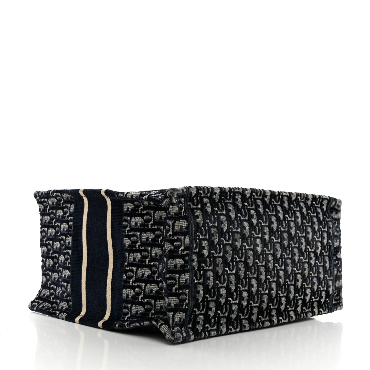 Oblique Velvet Medium Book Tote Blue Multicolor