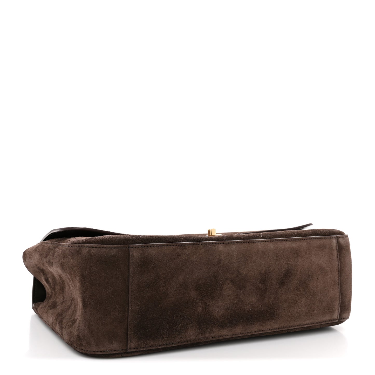 Suede Calfskin Small Souplissimo Maxi Flap Dark Brown