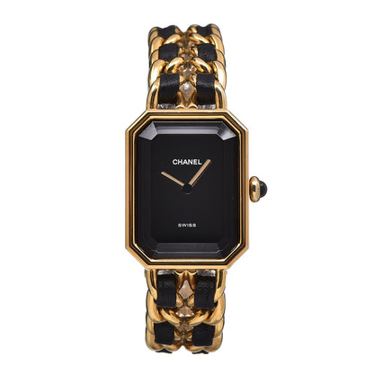 Chanel Stainless Steel Lambskin 20mm Chain Premiere Quartz Watch Gold L 1 of 6