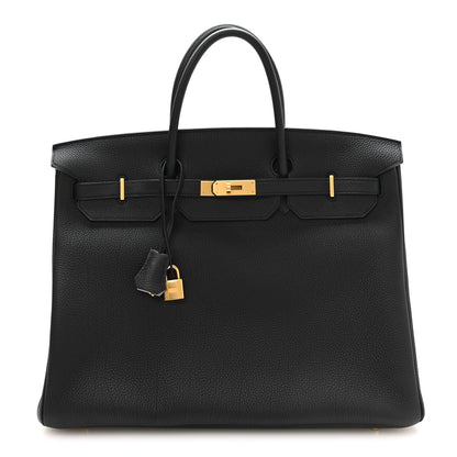 Hermes Togo Horseshoe Birkin 40 Black Gris Perle 1 of 10