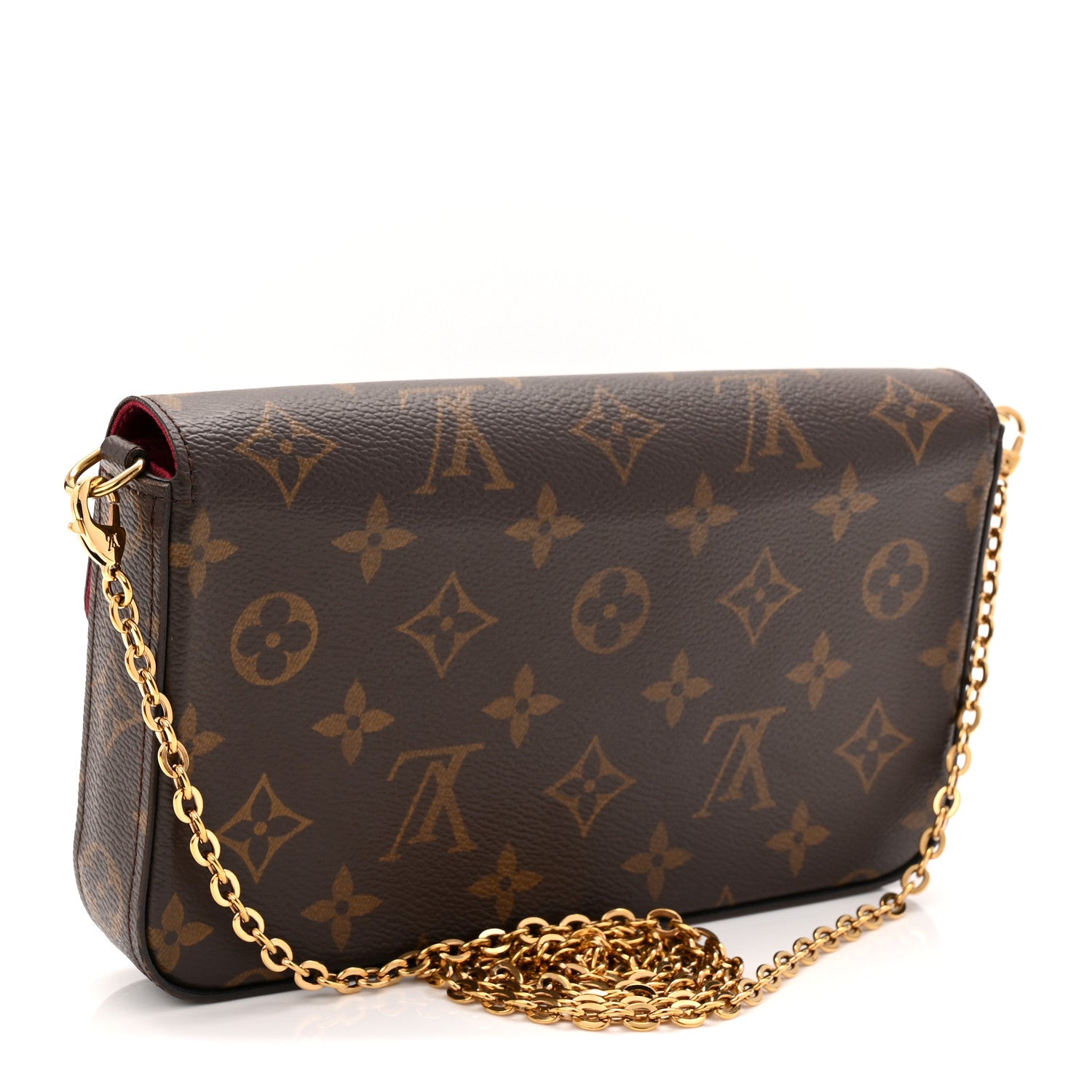 Louis Vuitton Monogram Pochette Felicie Chain Wallet Fuchsia 4 of 10