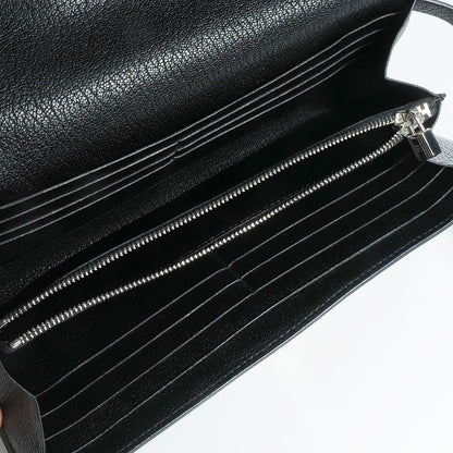 Hermes Chèvre Mysore Kelly Longue Wallet Black 6 of 15