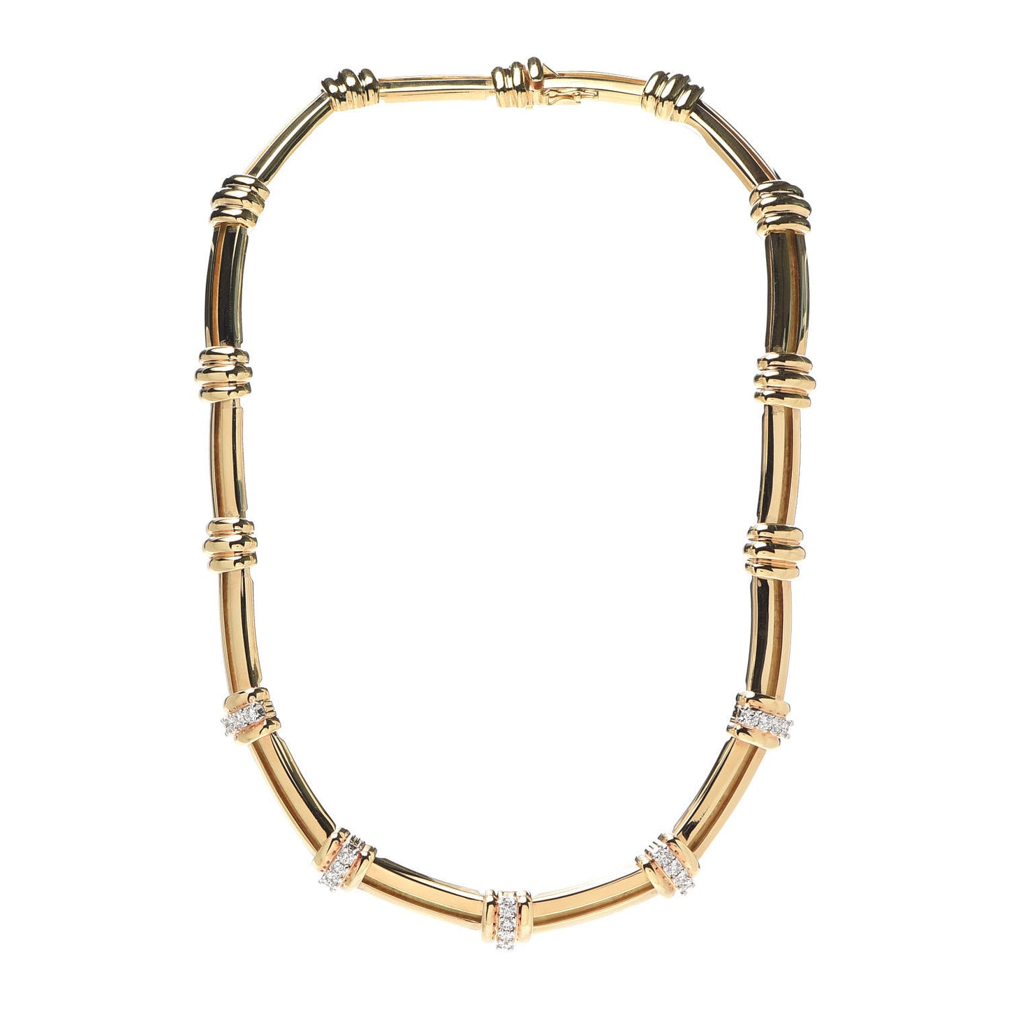 18K Yellow Gold Platinum Diamond Atlas Necklace