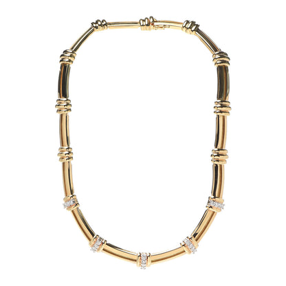 Tiffany 18K Yellow Gold Platinum Diamond Atlas Necklace 3 of 5